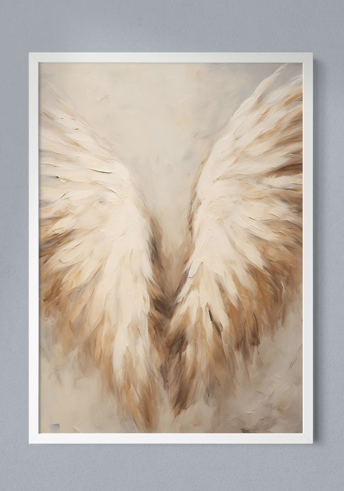 Vintage Wings poster featuring intricately crafted, vintage-style wings that add lightness and elegance to any interior.