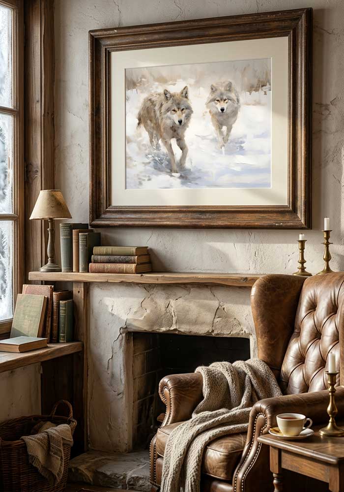 Tracing Wolves Poster | Essential Winter Wildlife Art