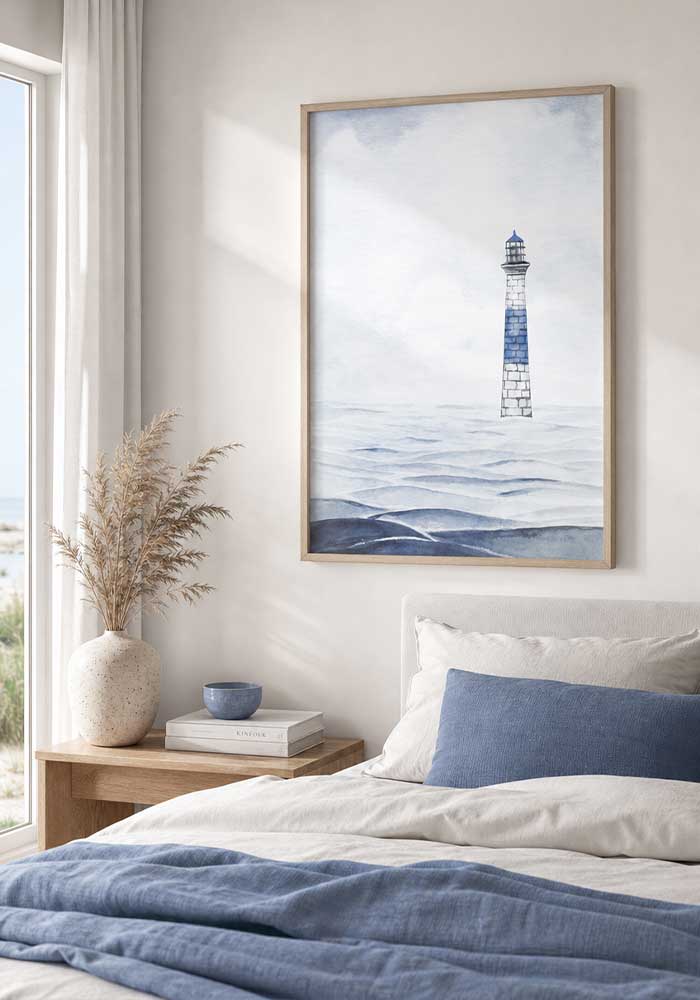 Lonely Lighthouse Poster | Timeless Coastal Wall Art