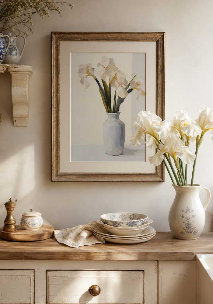 White Iris in Vase | Timeless Floral Wall Art