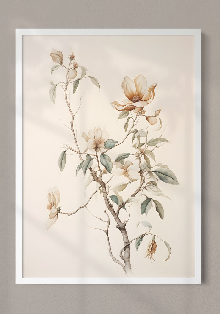 Pastel Floral Charm with frame