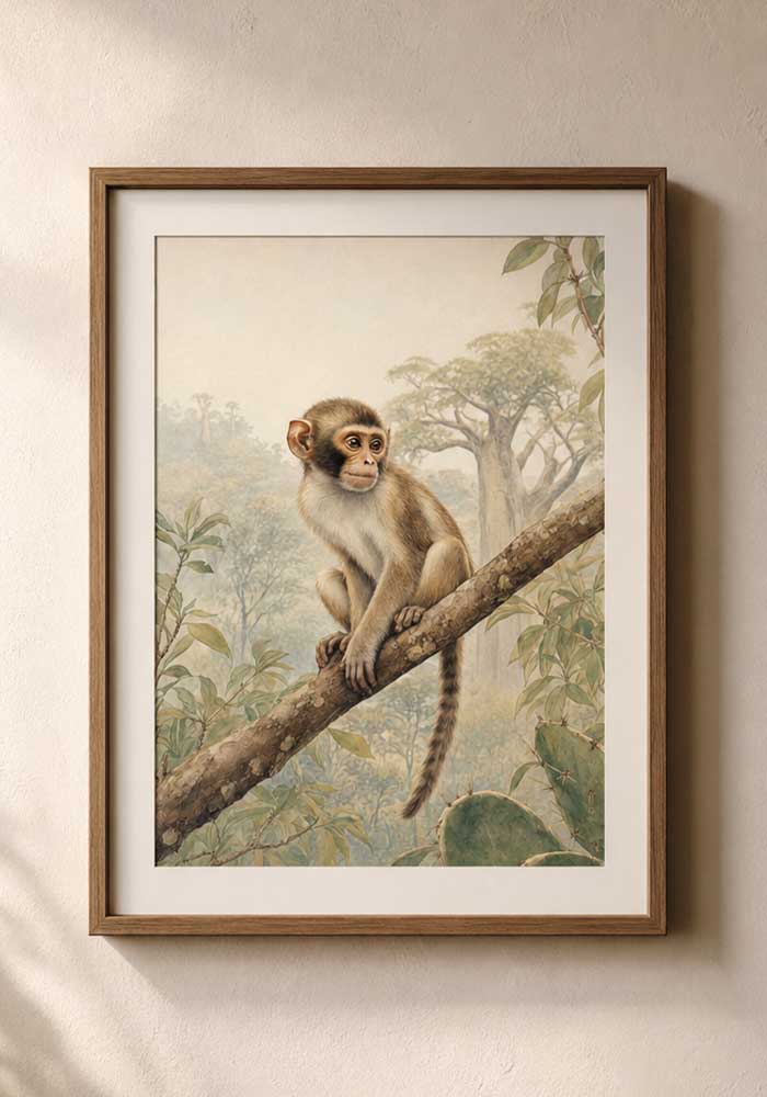 Jungle Monkey Poster | Essential Kids Wall Art