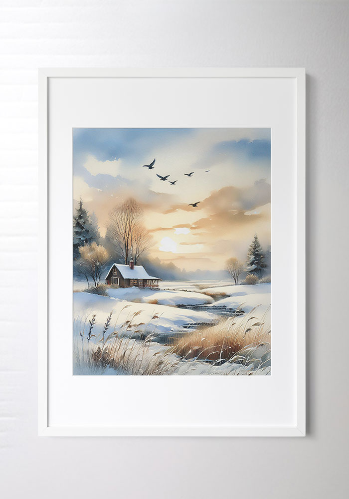 winter lanscape in frame