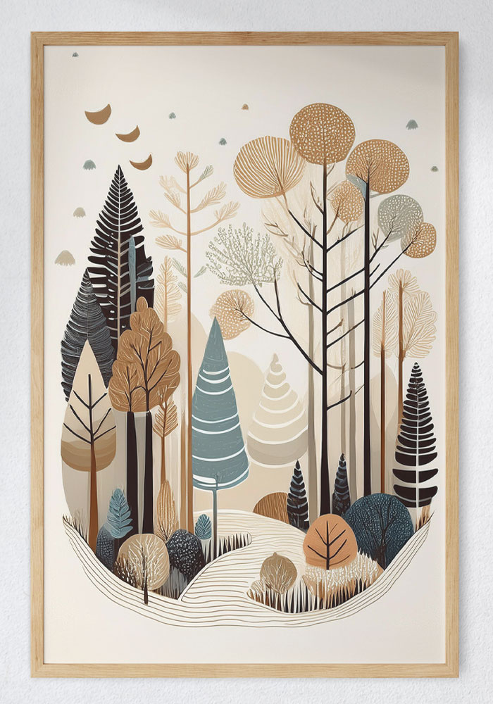 A minimalist abstraction inspired by Scandinavian forests.
