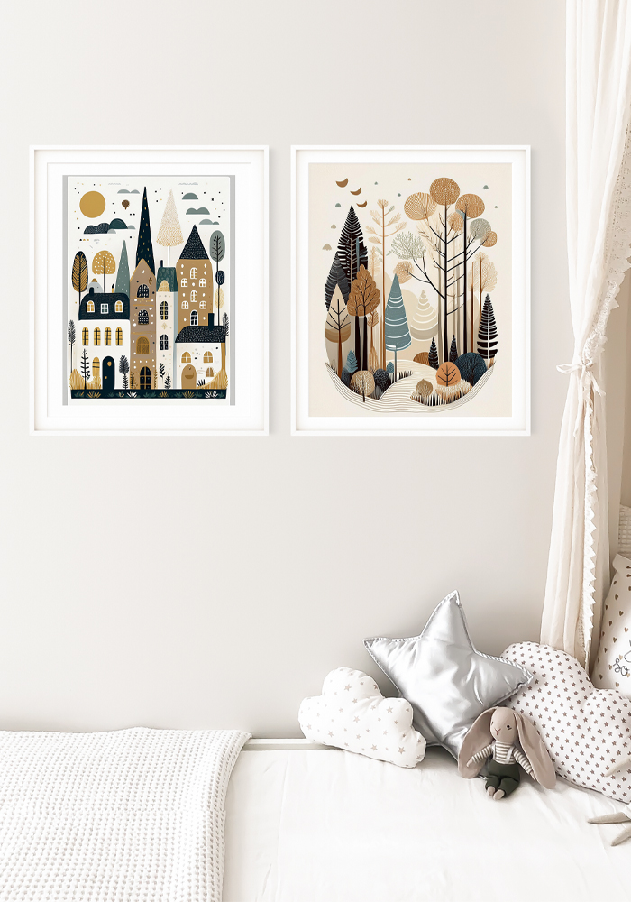 A minimalist abstraction forest and Townhouses