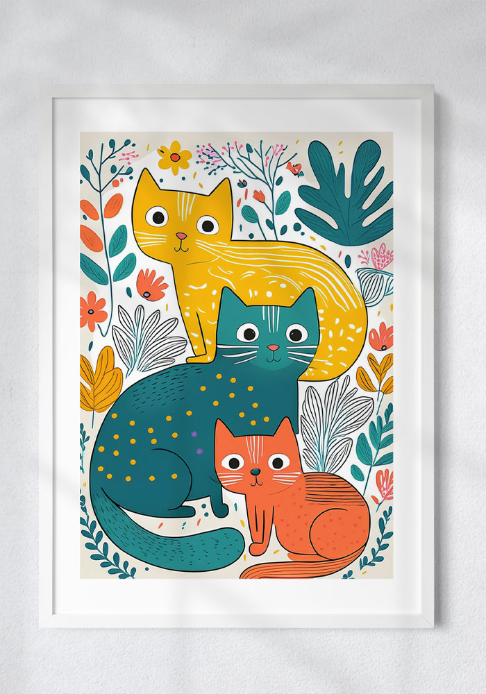 Three Scandinavian-style cats!