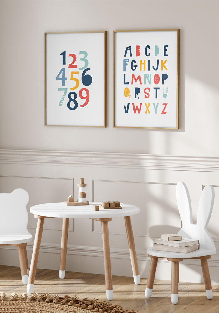 Colorful Numbers Poster – Educational Decoration for Kids' Room mockup