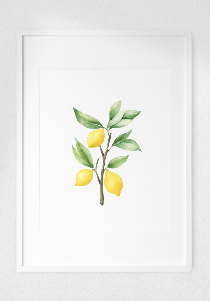 Rustic Lemon Branch Poster