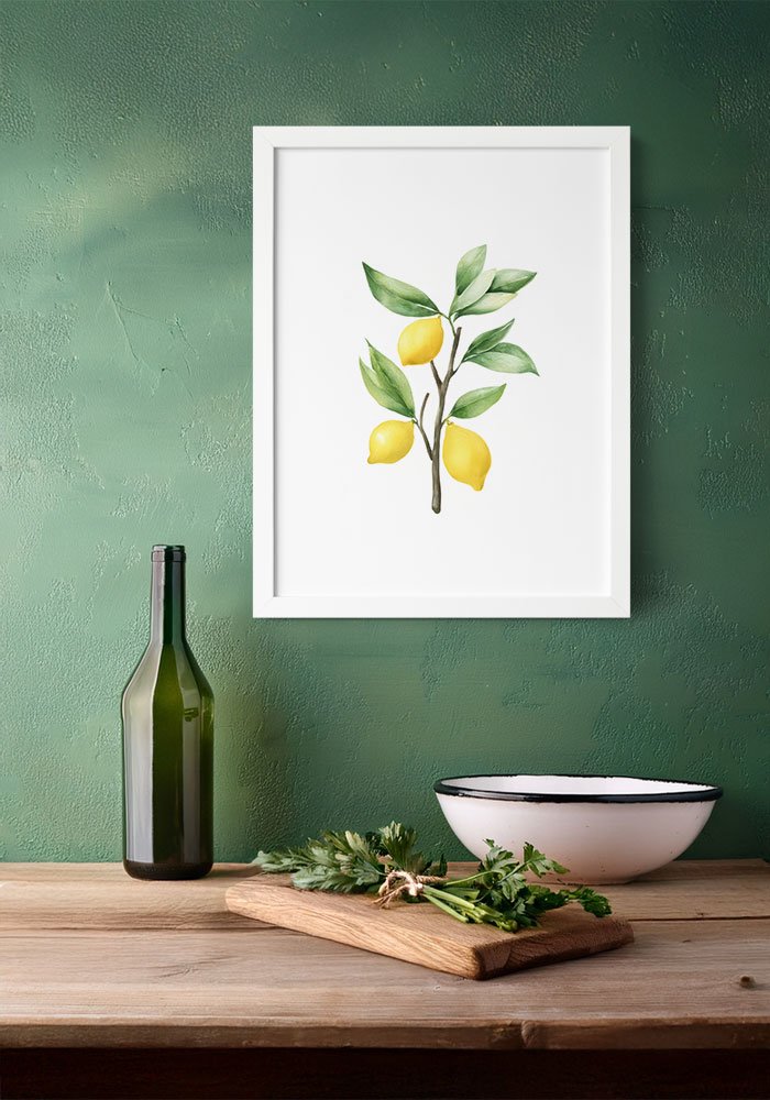 Rustic Lemon Branch Poster