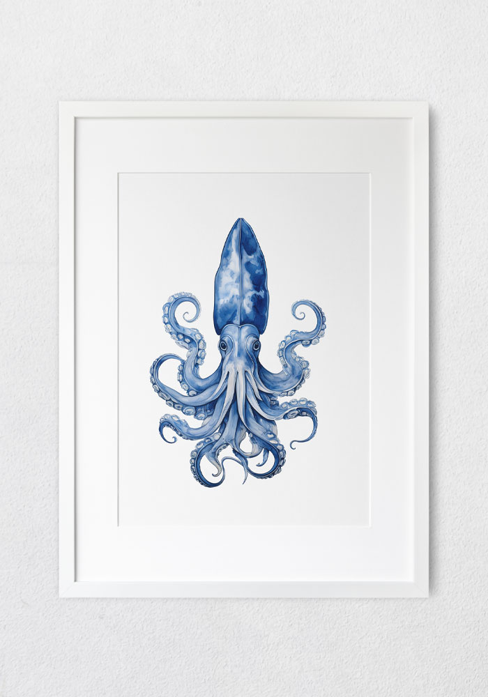 Watercolor, Art, Print, Poster, Decoration, Navy