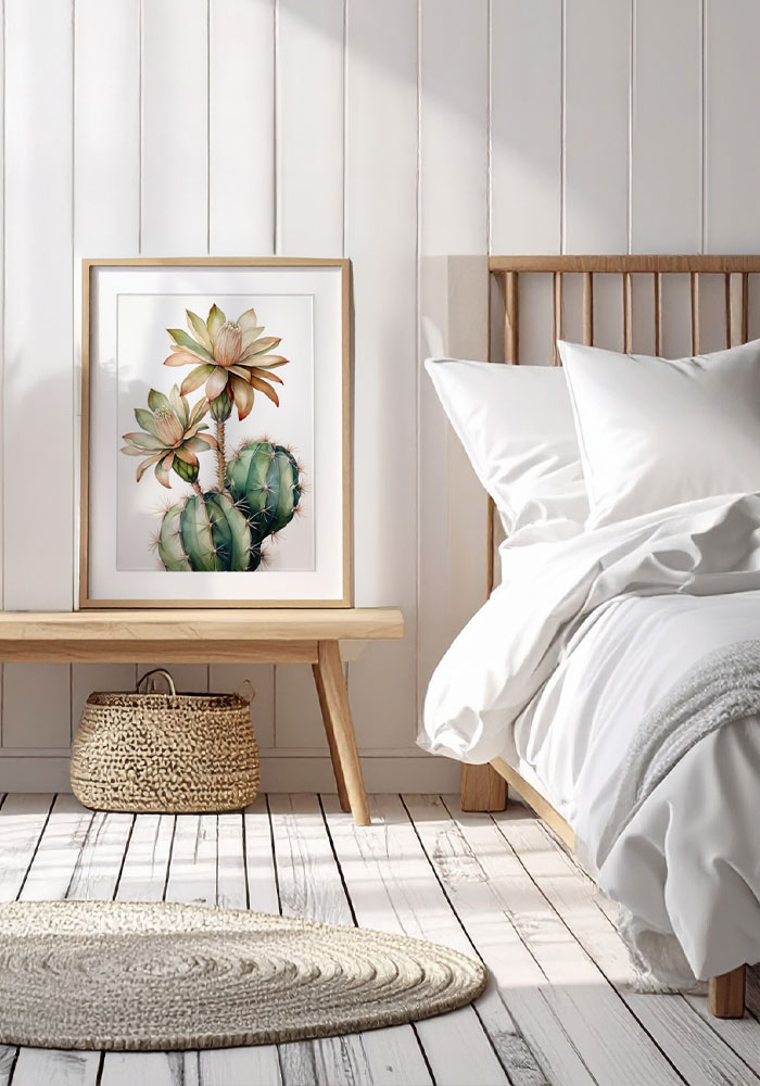 Gymnocalycium Watercolor Poster – Boho & Scandinavian Wall Art Decoration