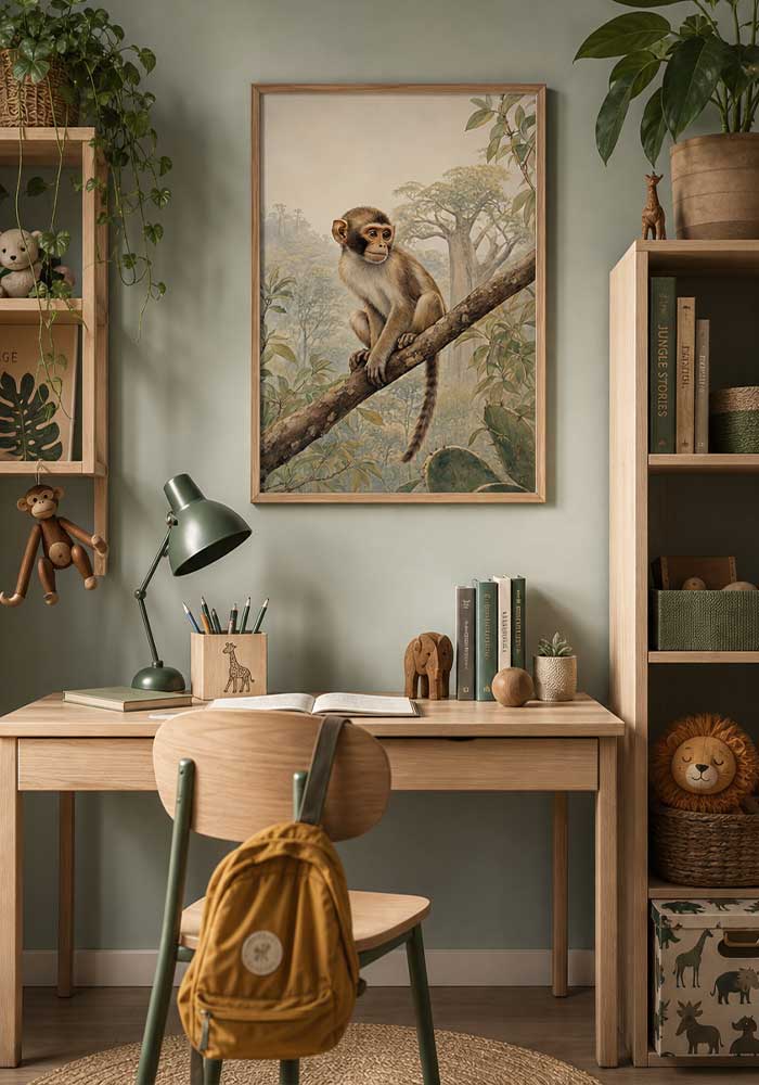 Jungle Monkey Poster | Essential Kids Wall Art