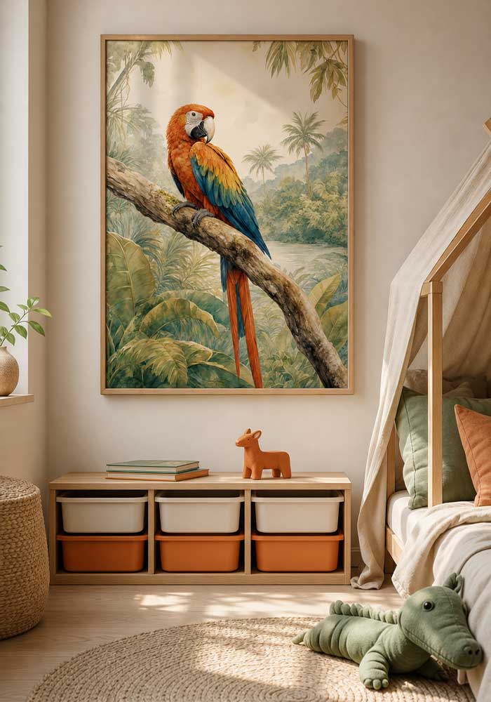 Jungle Macaw Jungle Macaw Poster | Essential Kids Wall Art