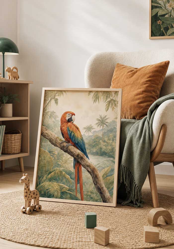 Jungle Macaw Poster | Essential Kids Wall Art