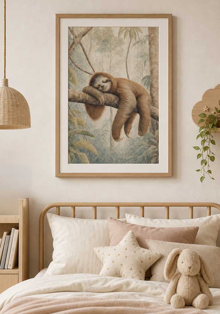 Jungle Sloth Jungle Sloth Poster | Essential Kids Wall Art