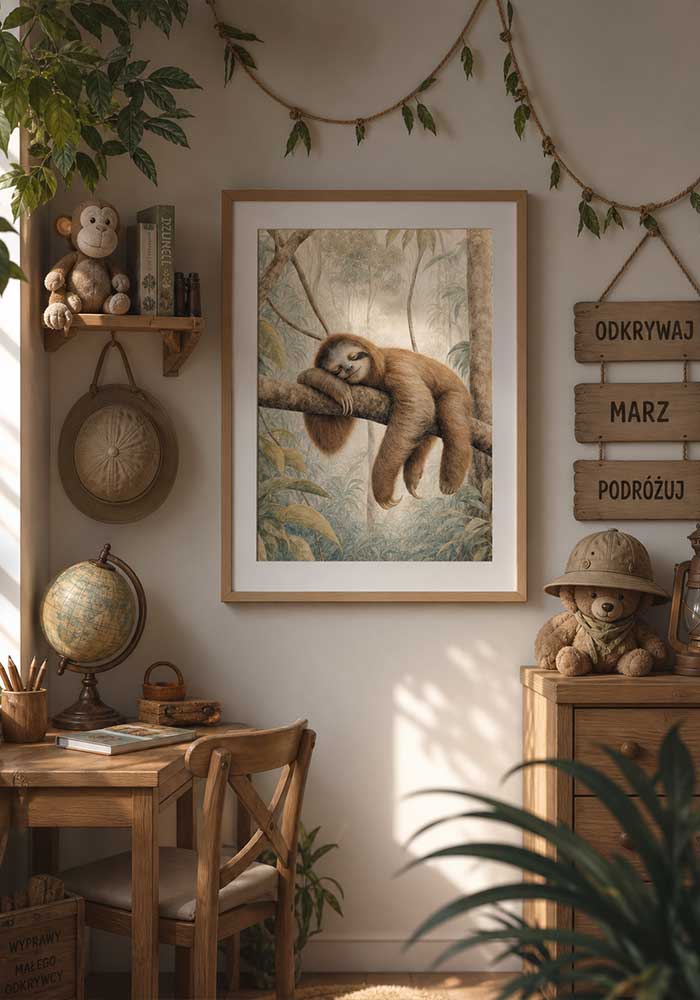 Jungle Sloth Jungle Sloth Poster | Essential Kids Wall Art