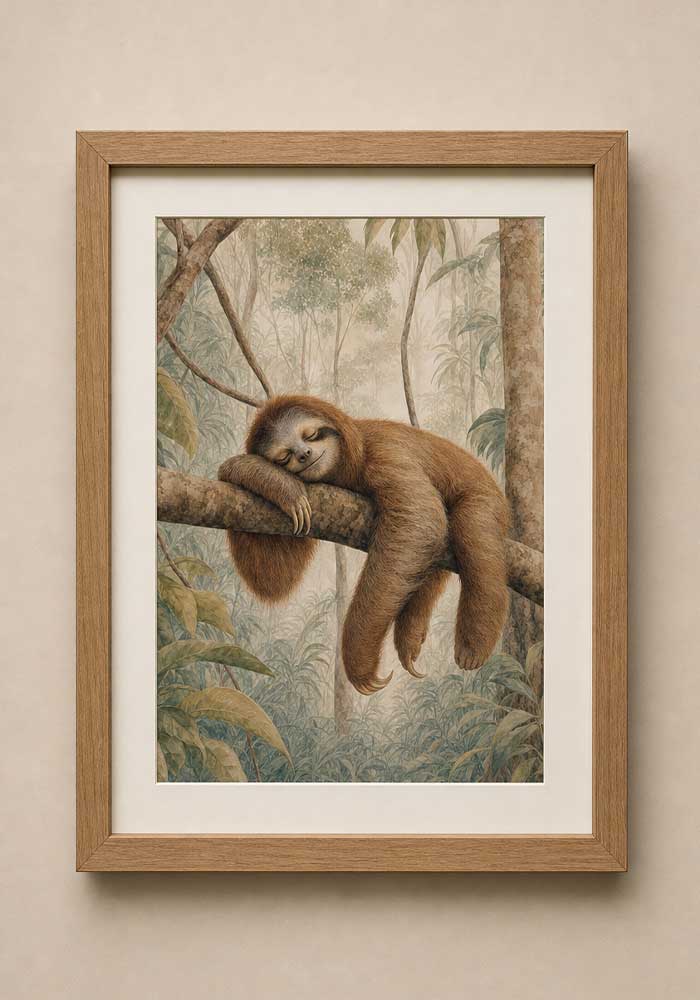 Jungle Sloth Jungle Sloth Poster | Essential Kids Wall Art